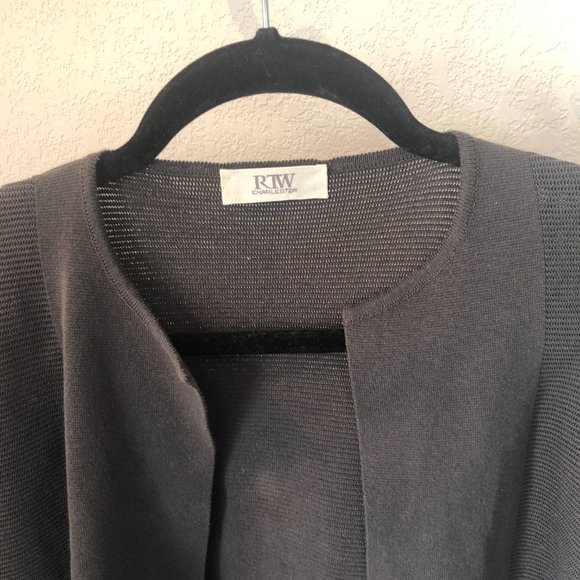 RTW Charleston Grey Short Sleeve Open Cardigan, Large - Picture 3 of 10
